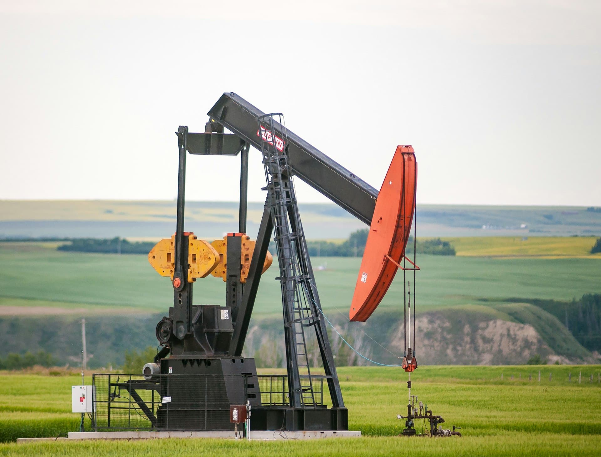 Oil pumpjack in the field